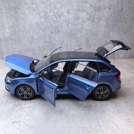 SAIC Volkswagen Skoda Rapid Blue 1:18 Diecast Model Car - scale model collectible piece