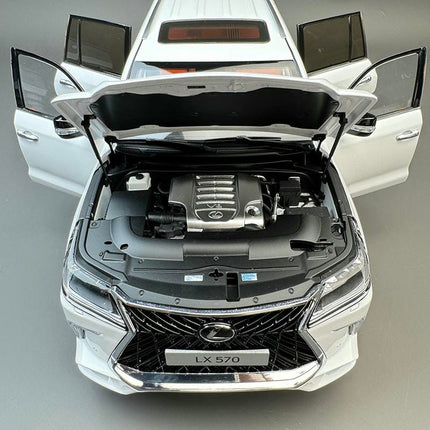 LCD Model Lexus LX570 White 1:18 Diecast Model Car - collector display piece
