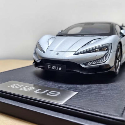 Original Model BYD Yangwang U9 EV Hypercar Silver 1:18 Diecast Model Car - fine detailed model replica