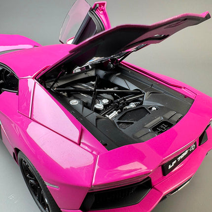 AutoArt Lamborghini Aventador LP700-4 Pink 74660 1:18 Diecast Model Car - showroom-quality model replica