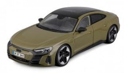 1:18 scale olive green Audi RS e-tron GT diecast model car with black roof