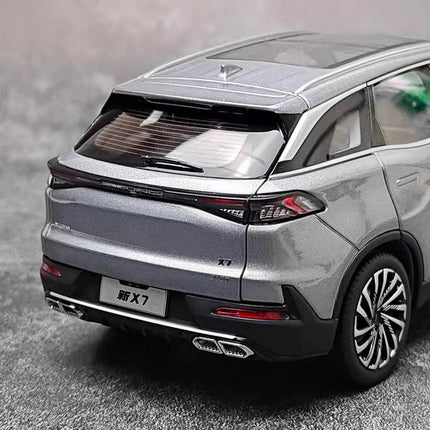 YX Car Model Beijing X7 Gray 1:18 Diecast Model Car - detailed die-cast style model
