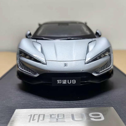 Original Model BYD Yangwang U9 EV Hypercar Silver 1:18 Diecast Model Car - premium collector scale model