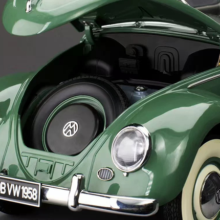 Sun Star Volkswagen Beetle Convertible Limited Edition Green 1:12 Diecast Model Car - hand-finished display model