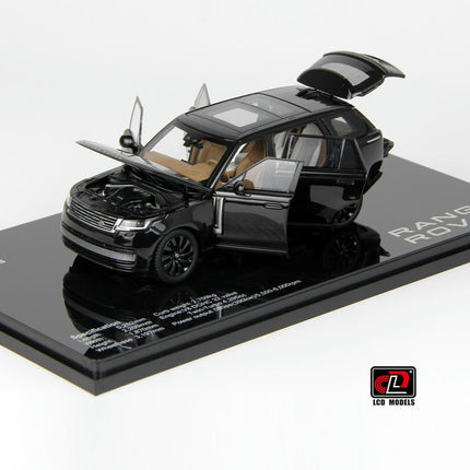 LCD Model Range Rover Black Full-Open With Acrylic Display 1:43 Diecast Model Car - detailed die-cast style model