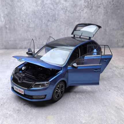 SAIC Volkswagen Skoda Rapid Blue 1:18 Diecast Model Car - hand-finished display model