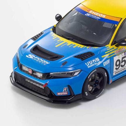 Kyosho Honda Civic Type R FL5 Spoon Edition Yellow Blue 1:18 Resin Model Car - scale model collectible piece