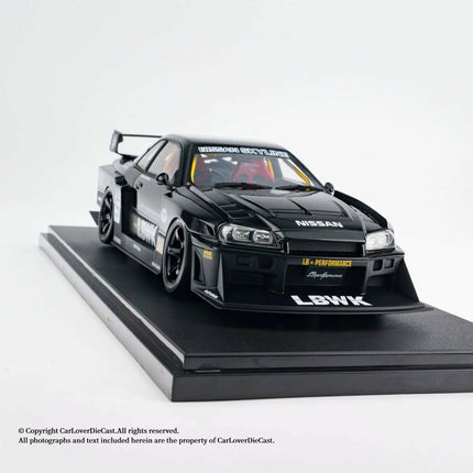 GT Spirit Nissan Skyline GT-R R34 LB-Works Black 1:18 Diecast Model Car - showroom-quality model replica