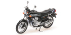 1:18 scale diecast Honda motorcycle model, black with silver and blue detailing