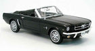 1:18 scale black Ford Mustang convertible diecast model car with detailed interior