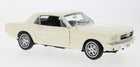 1:18 scale white diecast classic car model with chrome wheels and detailed interior