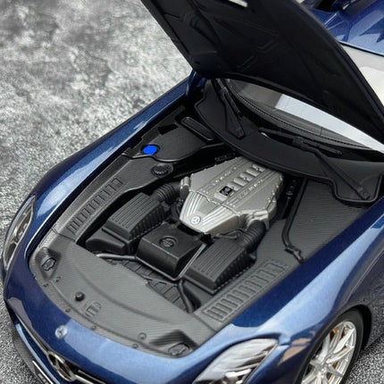 Minichamps Mercedes-Benz SLS AMG Roadster Metallic Blue 1:18 Diecast Model Car - detailed model car replica