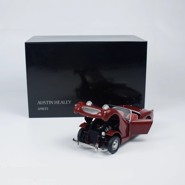 Kyosho Austin Healey Sprite Green 1:18 Diecast Model Car - studio product photo of the scale model