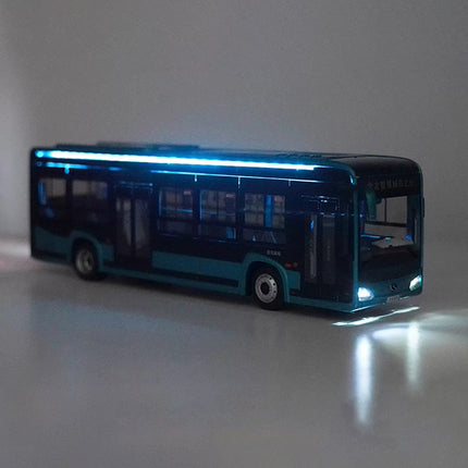 Original Manufacturer King Long XMQ6105G Bus with Lights 1:38 Diecast Model Bus - detailed studio model shot
