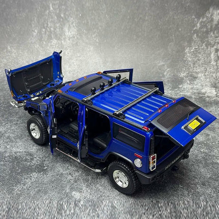Highway 61 Hummer H2 Blue 1:18 Diecast Model Car - showroom-quality model replica