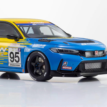 Kyosho Honda Civic Type R FL5 Spoon Edition Yellow Blue 1:18 Resin Model Car - collector edition scale model