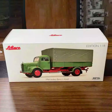 Schuco Mercedes-Benz L3500 Truck Transporter Green 1:18 Diecast Model Truck - detailed model car replica