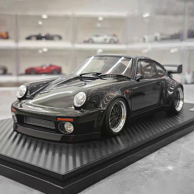 Ignition Model Porsche 964 RWB Blackbird Wangan Black 1:18 Resin Model Car - detailed collector display model