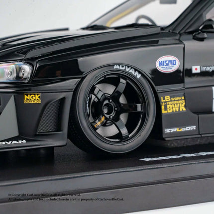 GT Spirit Nissan Skyline GT-R R34 LB-Works Black 1:18 Diecast Model Car - hand-finished display model