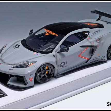 BBA Chevrolet Corvette C8 Crystal Display Box 1:18 Resin Model Car - hand-finished display model