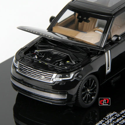 LCD Model Range Rover Black Full-Open With Acrylic Display 1:43 Diecast Model Car - hand-finished display model