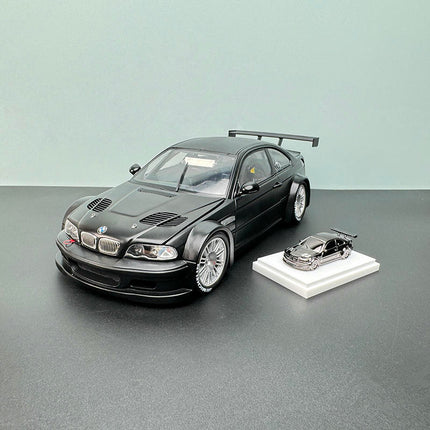 DCM BMW M3 GTR E46 Black Warrior 1:18 Diecast Model Car - studio product photo of the scale model