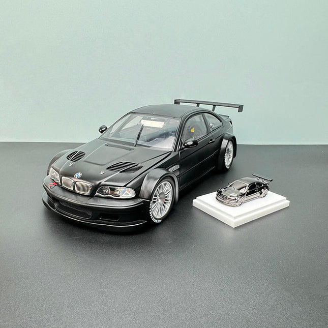 DCM BMW M3 GTR E46 Black Warrior 1:18 Diecast Model Car - studio product photo of the scale model