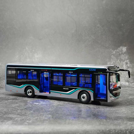Model Car Planet Higer Azure Bus with Lights 1:42 Diecast Model Bus - scale model collectible piece