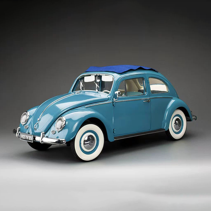 Sun Star Volkswagen Beetle Convertible Limited Edition Green 1:12 Diecast Model Car - studio product photo of the scale model
