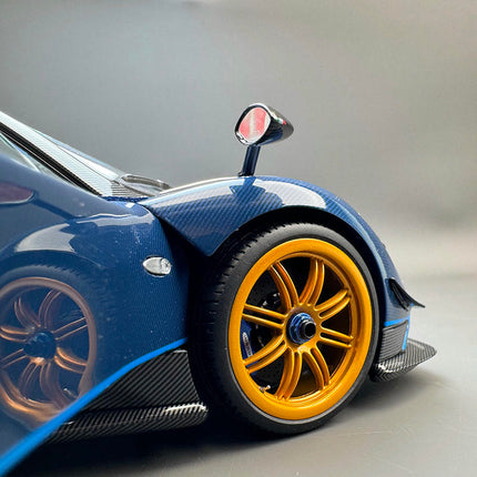 Almost Real Pagani Zonda Tricolore 2010 Blue Carbon Fiber 1:18 Diecast Model Car - scale replica for enthusiasts