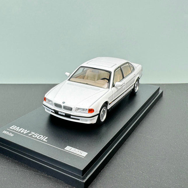 AR Box Realistic AR Box BMW E38 750iL White 1:64 Diecast Model Car - detailed collector display model