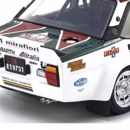 Kyosho Fiat 131 Abarth Racing Blue White Rally Livery 1:18 Diecast Model Car - fine detailed model replica