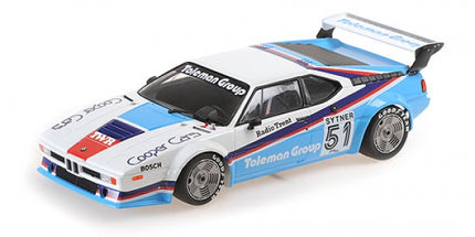 1:18 scale diecast BMW M1 racing car model with Toleman Group livery and number 51