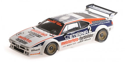 1:18 scale diecast BMW M1 Procar race car with detailed sponsor graphics and rear wing