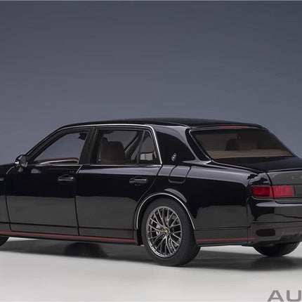 AutoArt Toyota Century GRMN Black 1:18 Diecast Model Car - studio product photo of the scale model