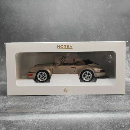 Norev Porsche 911 Carrera 2 Turbo 1992 Gold 1:18 Diecast Model Car - collector display piece