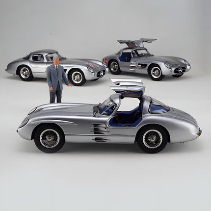 CMC Mercedes-Benz 300 SLR Uhlenhaut Coupe 1955 Silver M-246 1:18 Diecast Model Car - detailed die-cast style model