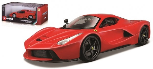 1:18 scale red Ferrari diecast model car by Bburago displayed with packaging