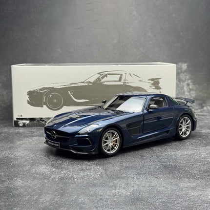 Minichamps Mercedes-Benz SLS AMG Roadster Metallic Blue 1:18 Diecast Model Car - collectible scale model car