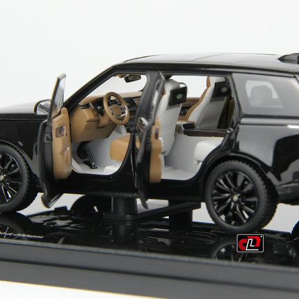 LCD Model Range Rover Black Full-Open With Acrylic Display 1:43 Diecast Model Car - collector display piece