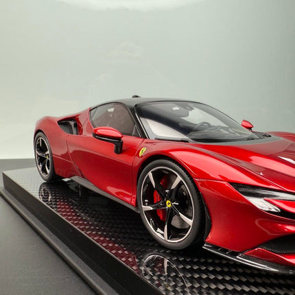 Vehicle Art Ferrari SF90 Metallic Red 1:18 Resin Model Car - collectible scale model car