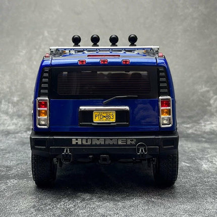 Highway 61 Hummer H2 Blue 1:18 Diecast Model Car - scale model for display