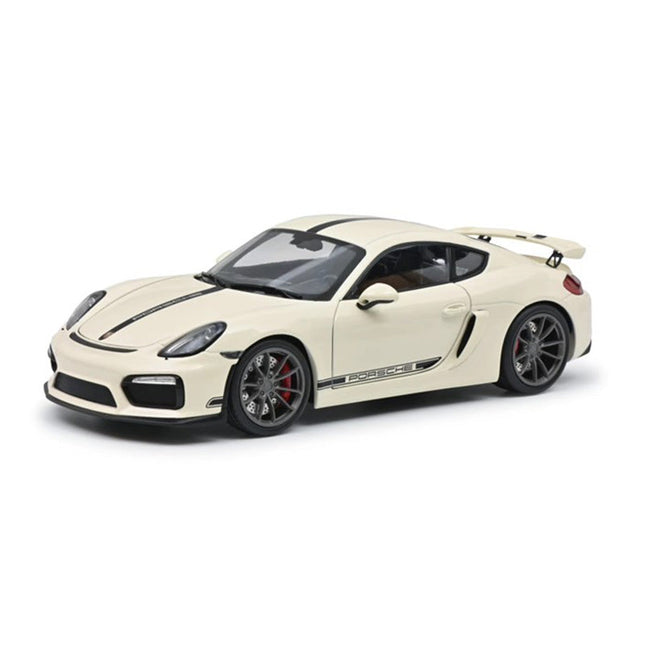 Schuco Porsche Cayman GT4 Off-White 1:18 Diecast Model Car - detailed collector display model