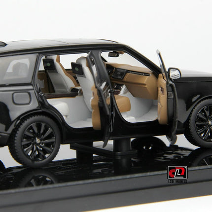 LCD Model Range Rover Black Full-Open With Acrylic Display 1:43 Diecast Model Car - scale replica for enthusiasts