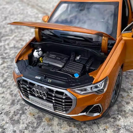 YX Car Model Audi Q3 2019 Blue Openable 1:18 Diecast Model Car - detailed die-cast style model