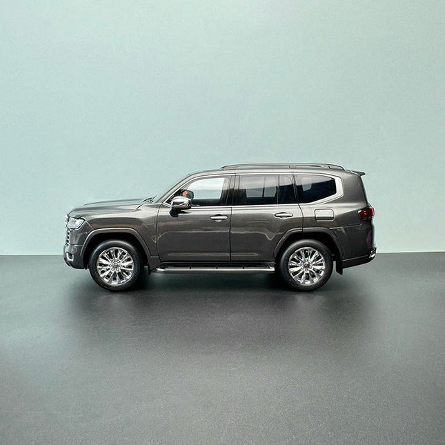 LCD Model Toyota Land Cruiser LC300 ZX Grey 1:18 Diecast Model Car - studio product photo of the scale model