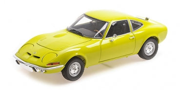 1:18 scale yellow classic sports car diecast model with detailed wheels and sleek body