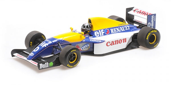 1:18 scale diecast Williams Renault Formula 1 model car with blue, yellow, and white livery