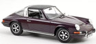 1:18 scale diecast model of a classic Porsche 911 Targa in dark purple with detailed interior