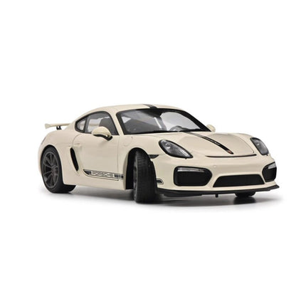 Schuco Porsche Cayman GT4 Off-White 1:18 Diecast Model Car - studio product photo of the scale model
